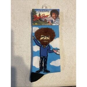 Bob Ross Joy Of Painting Novelty Crew Socks Men’s 8-12 #D099